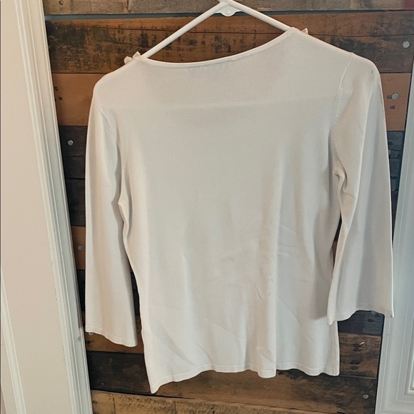 Tribal White Ruffled Sweater - Picture 3 of 4